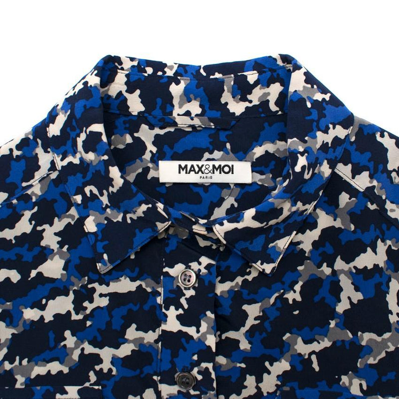 Max & Moi Camouflage Print Silk Short Dress