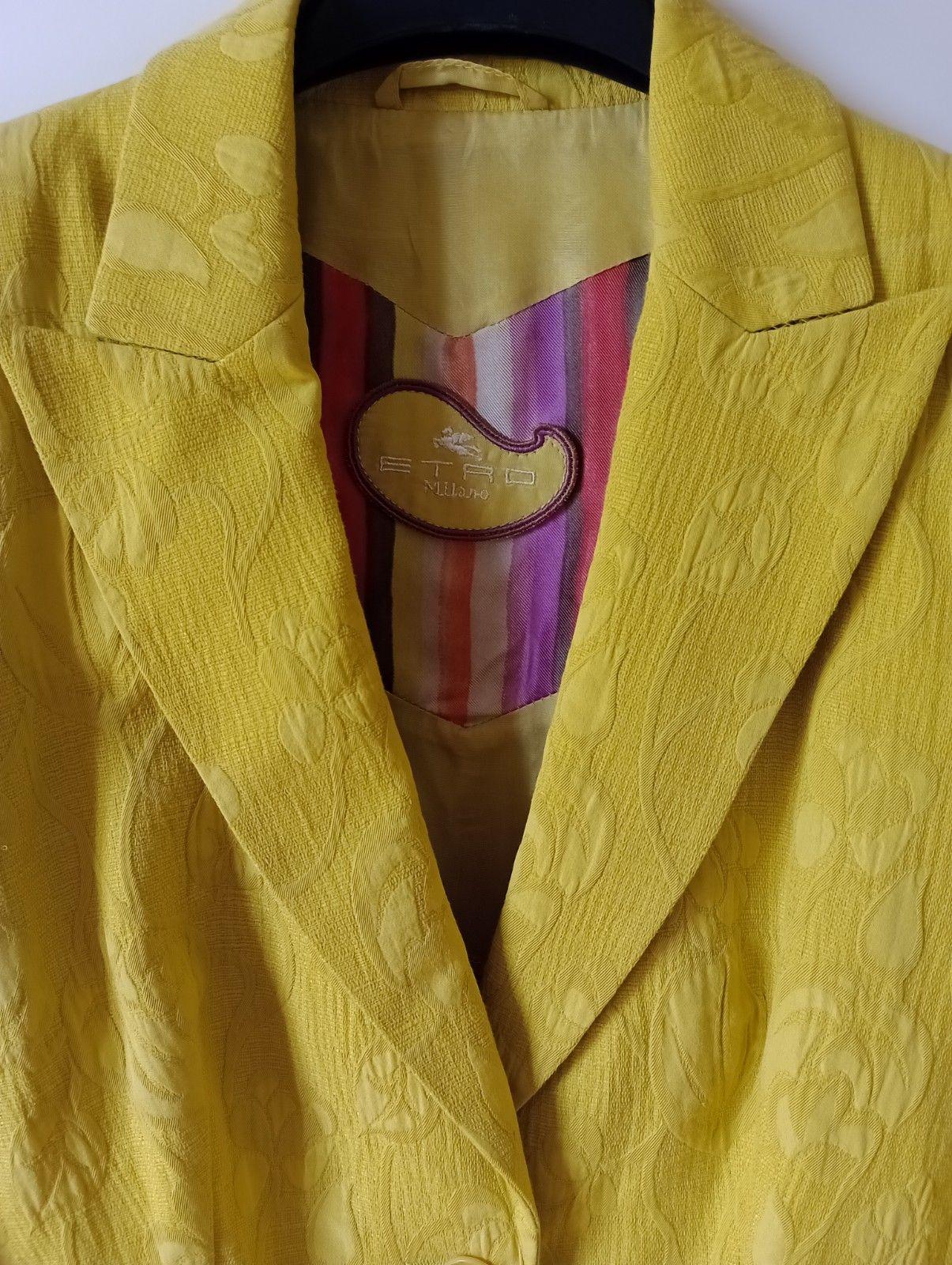 Yellow Jacquard Relief Pattern Blazer