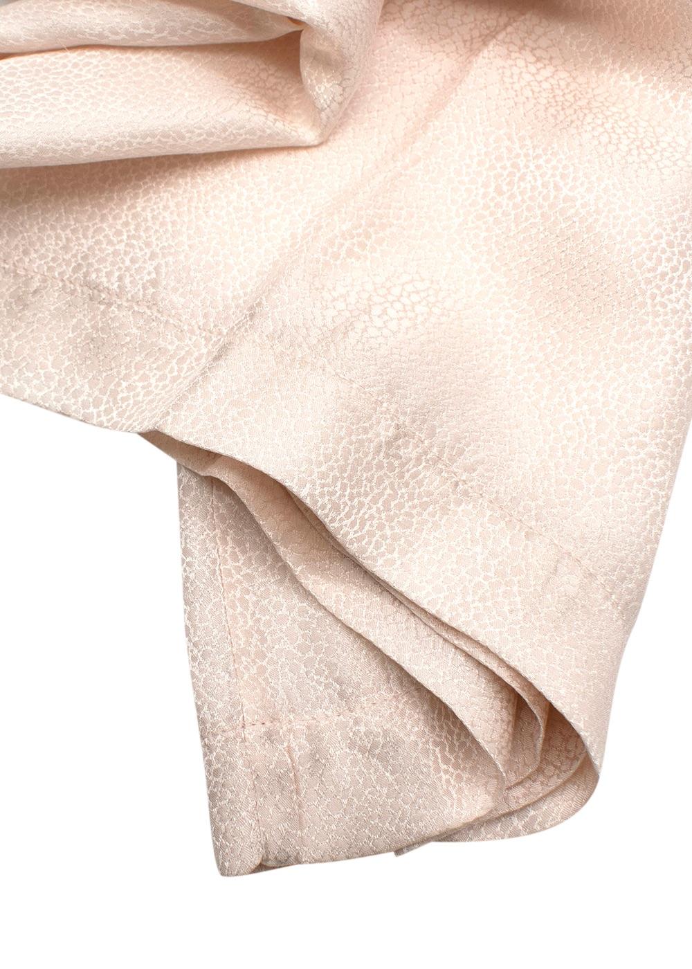 Pale pink hammered silk trousers