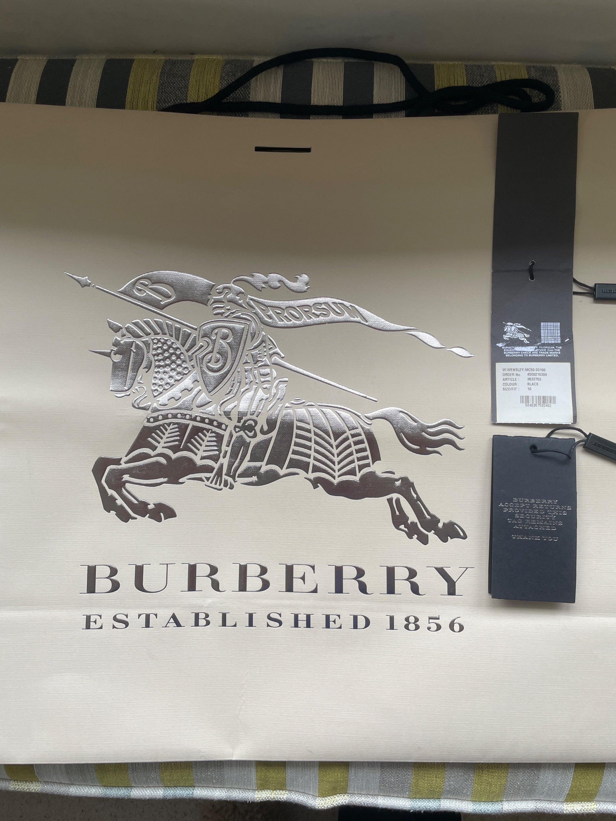 Burberry Black Double Breasted Wool Peacoat