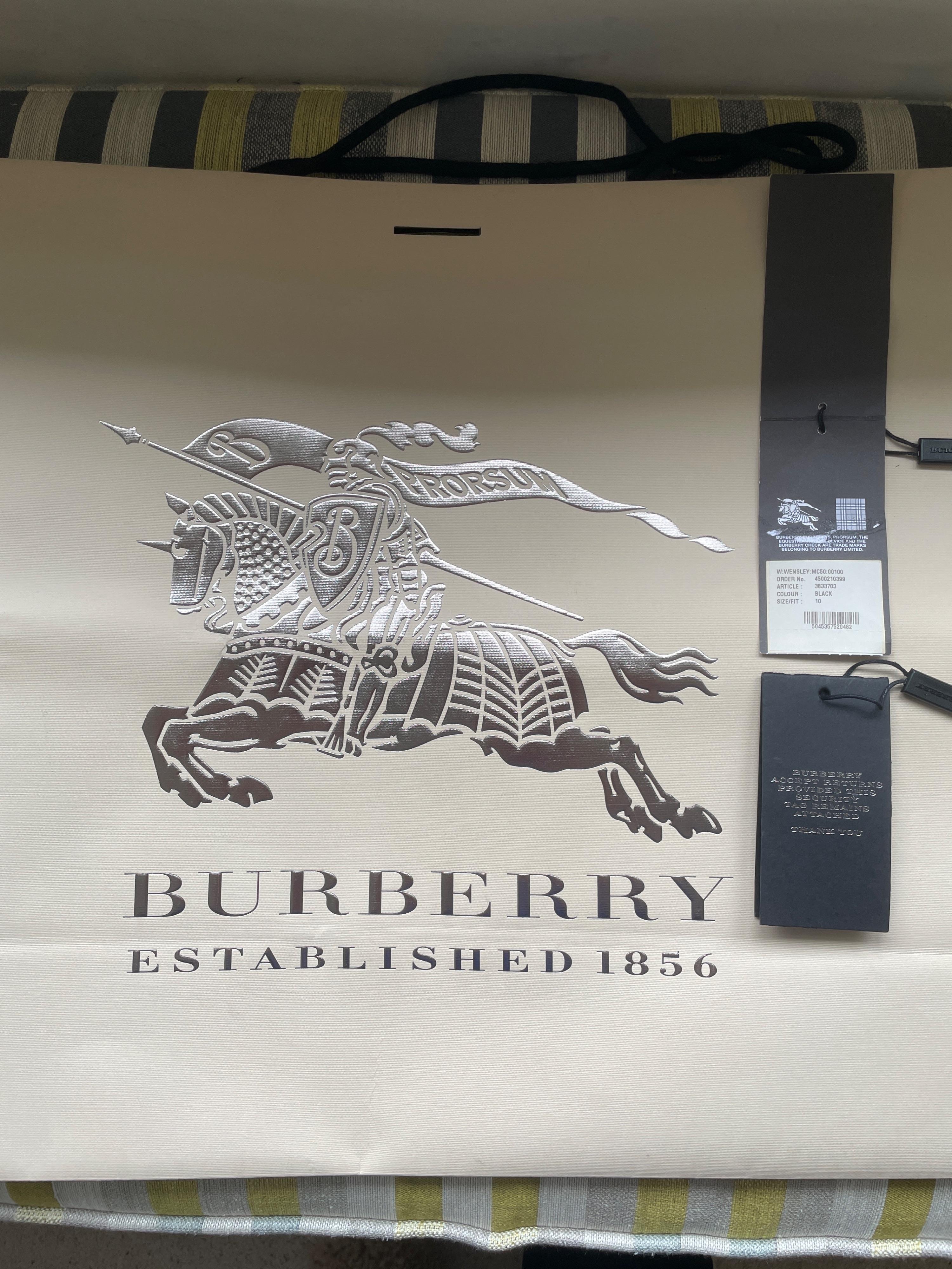 Burberry Black Double Breasted Wool Peacoat