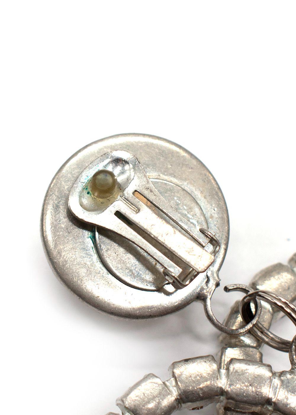 Alessandra Rich Crystal Heart Oversized Clip On Earrings