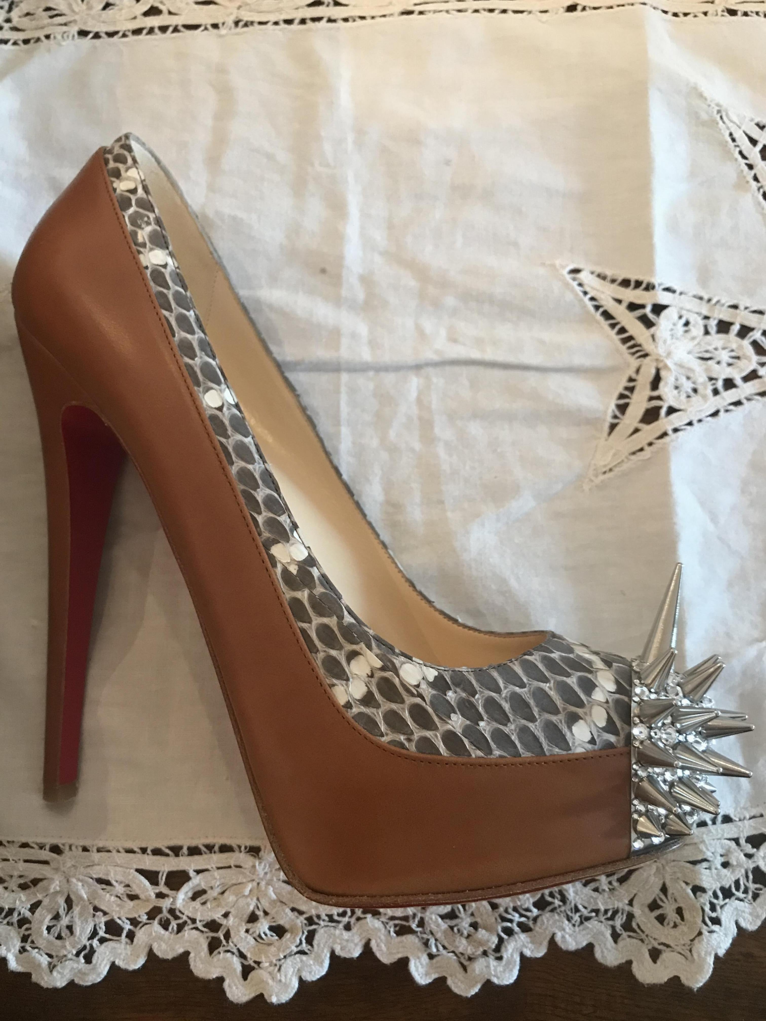 Christian Louboutin Asteriod Snake Leather Platforms