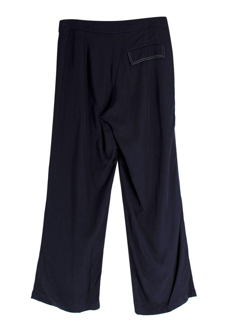 Serena Bute Navy Trousers with Contrast Stitching