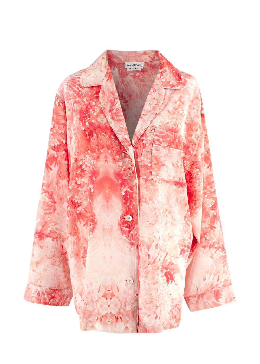 Alexander McQueen Coral Silk Pyjama Set