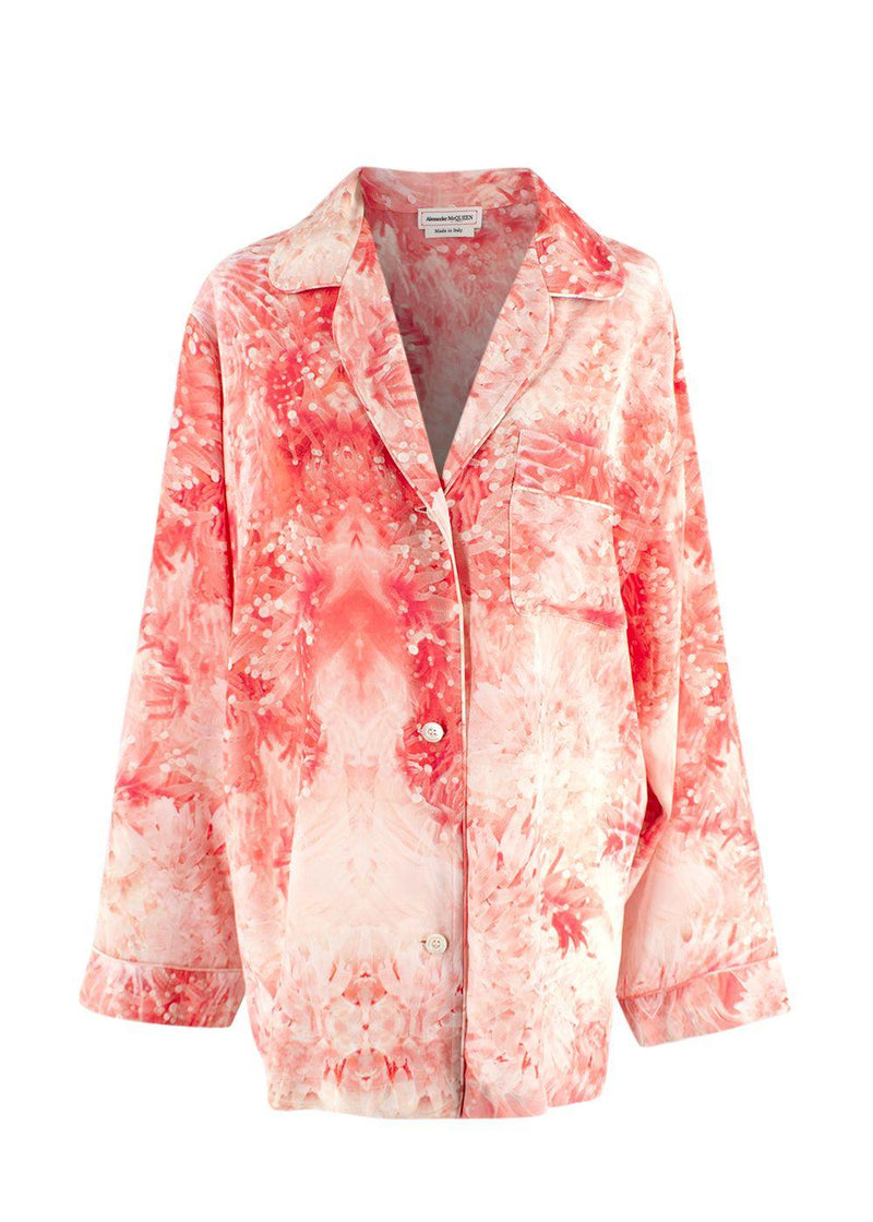 Alexander McQueen Coral Silk Pyjama Set