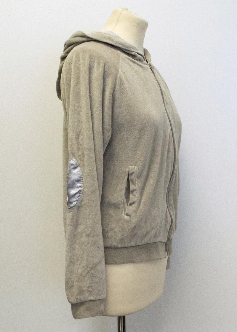 La Fiancee D'arthur beige velvet hoodie
