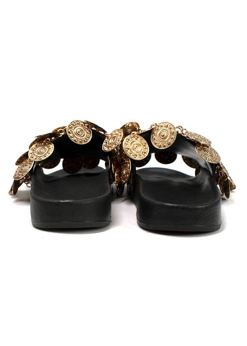 Paco Rabanne Tresor embellished leather slides