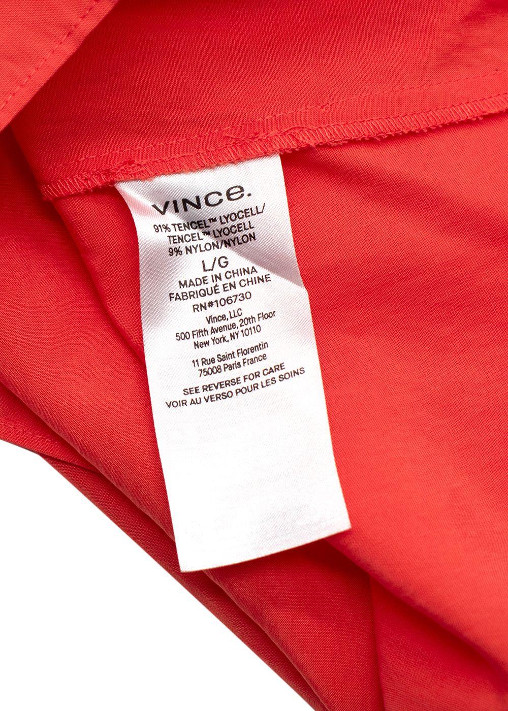 Vince Orange Belted Midi Dress