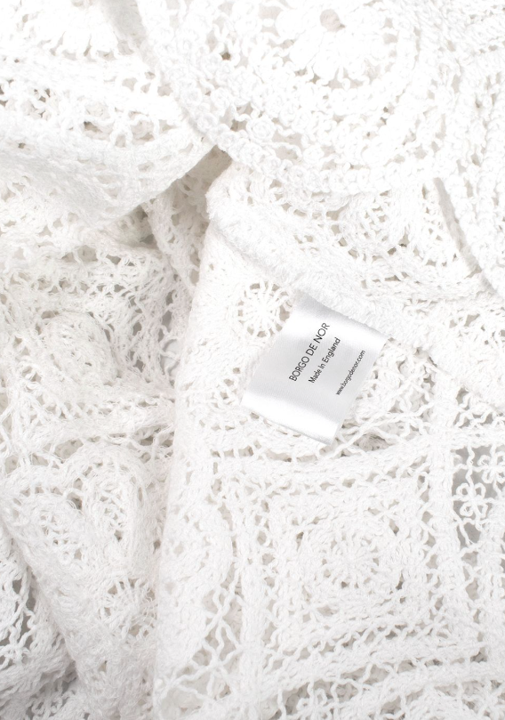 Borgo De Nor White Crochet Divona Brea Dress