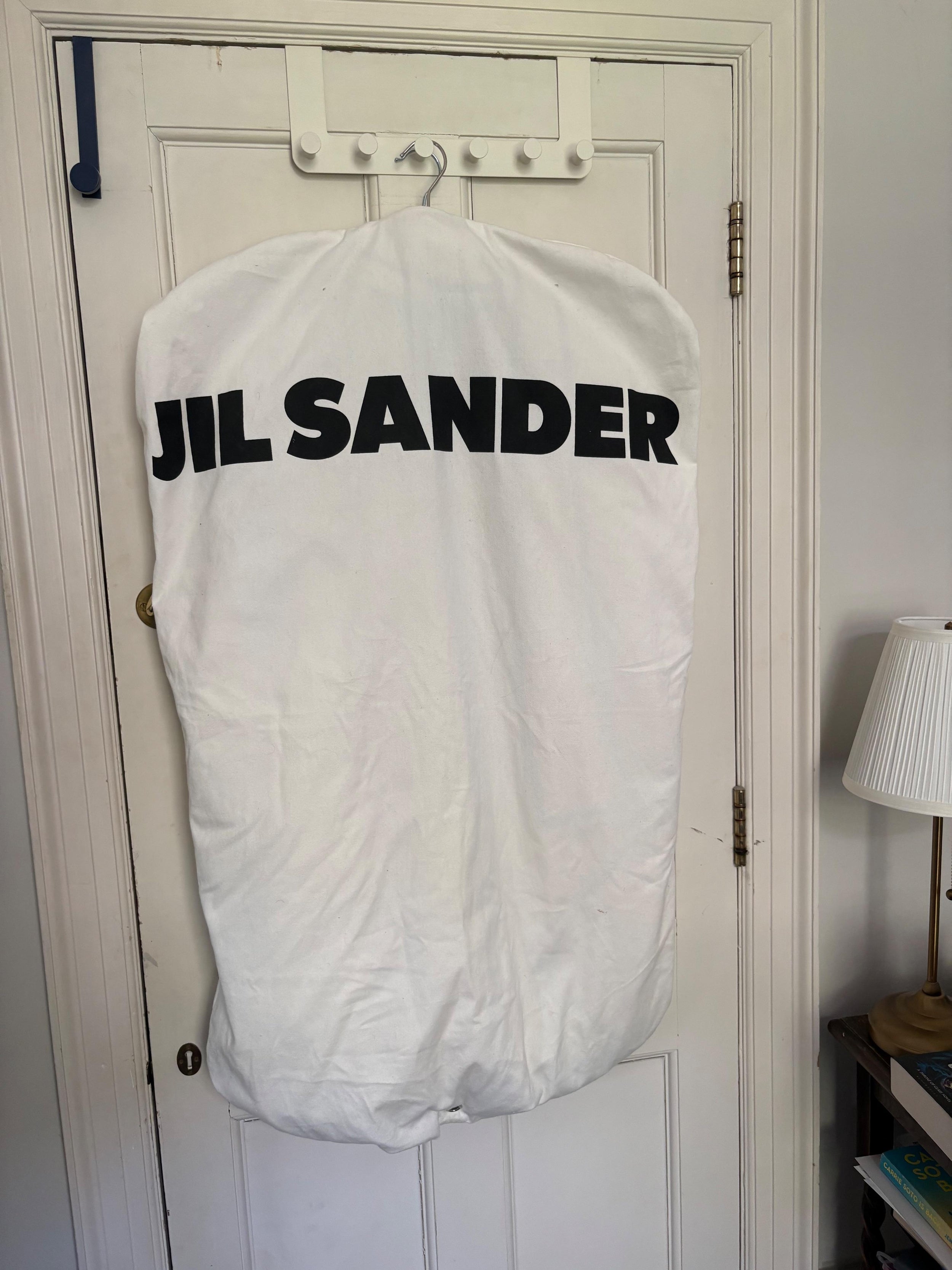 Jil Sander Cream Wool Cape with Black Trim