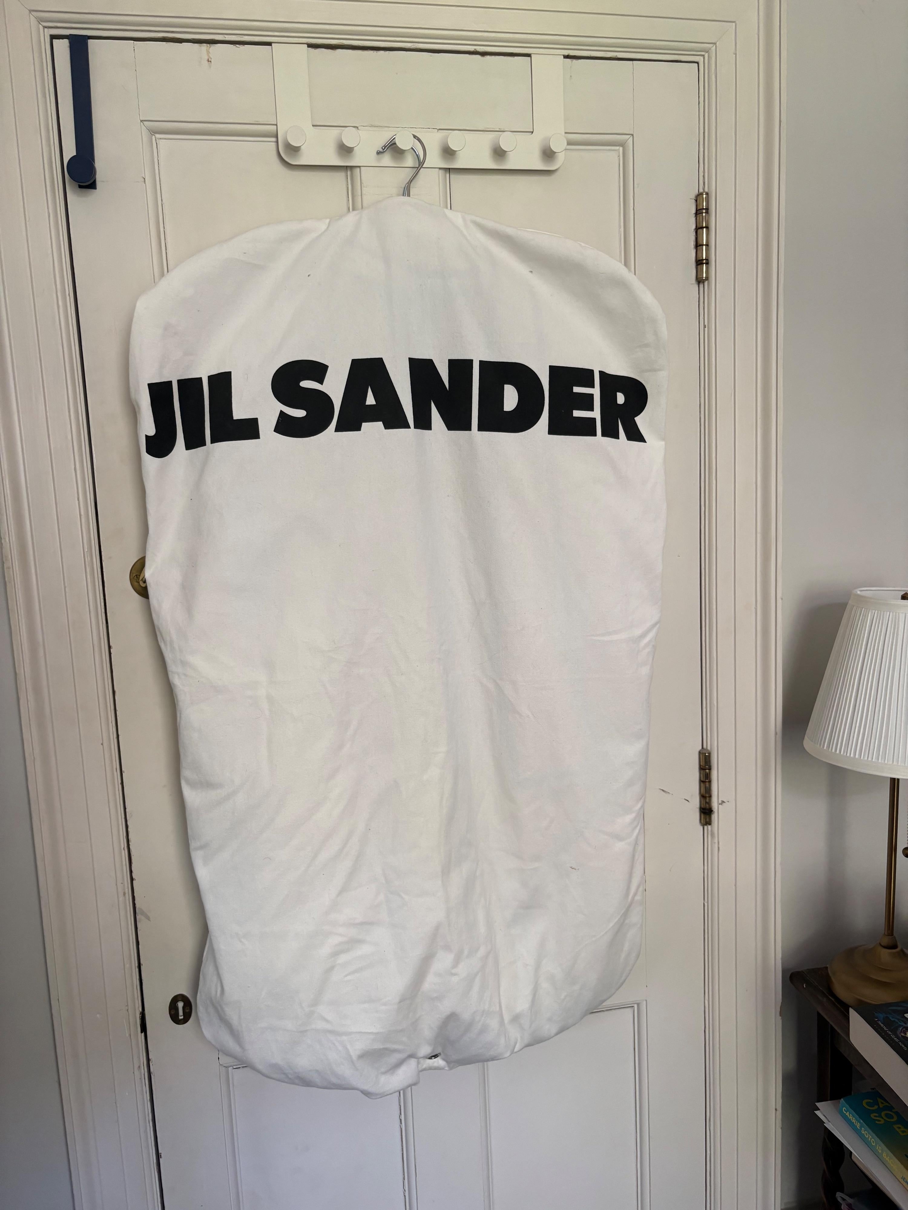 Jil Sander Cream Wool Cape with Black Trim