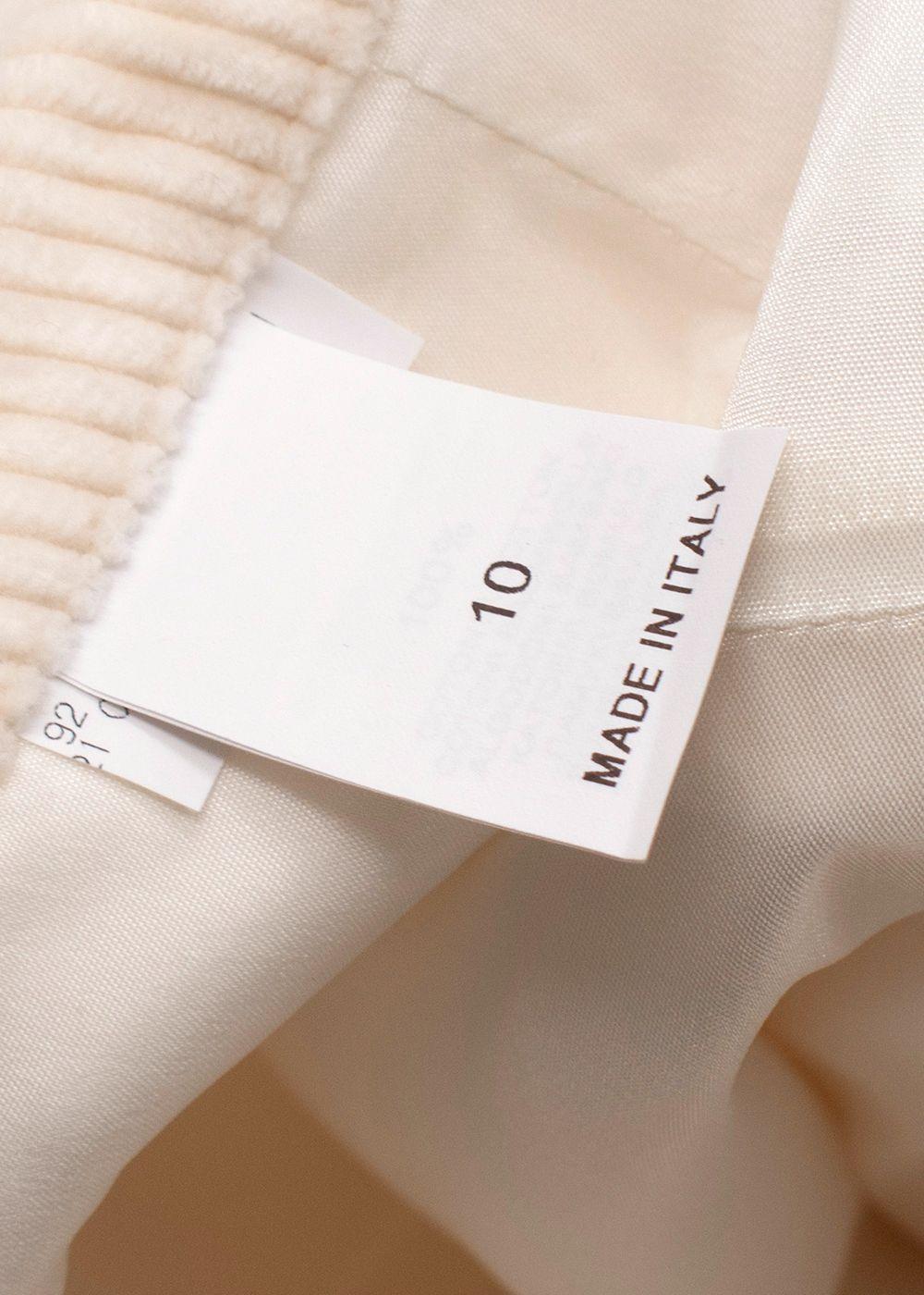 Brunello Cucinelli Cream Corduroy Skater Skirt