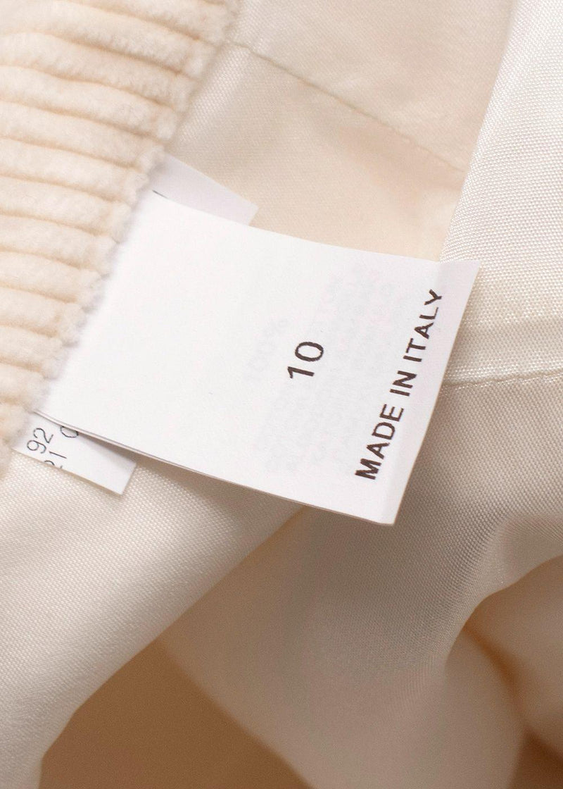 Brunello Cucinelli Cream Corduroy Skater Skirt