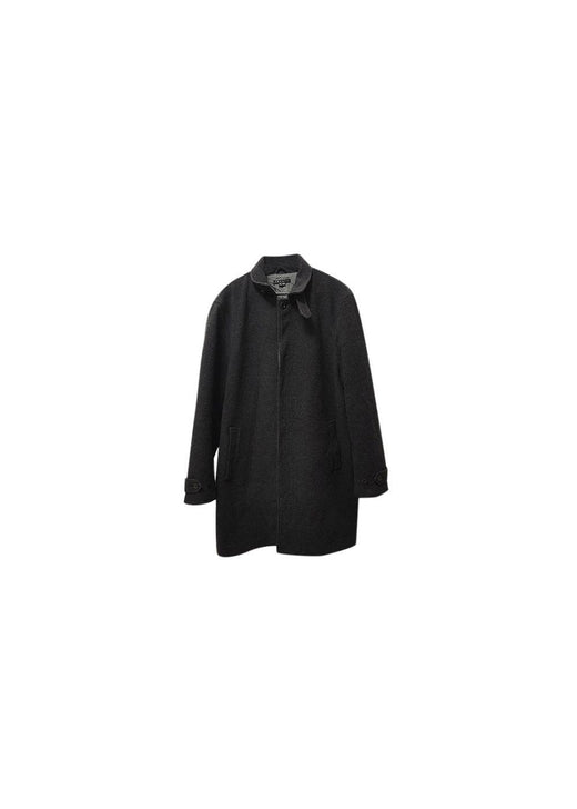 Wool Blend Dark Grey Long Coat