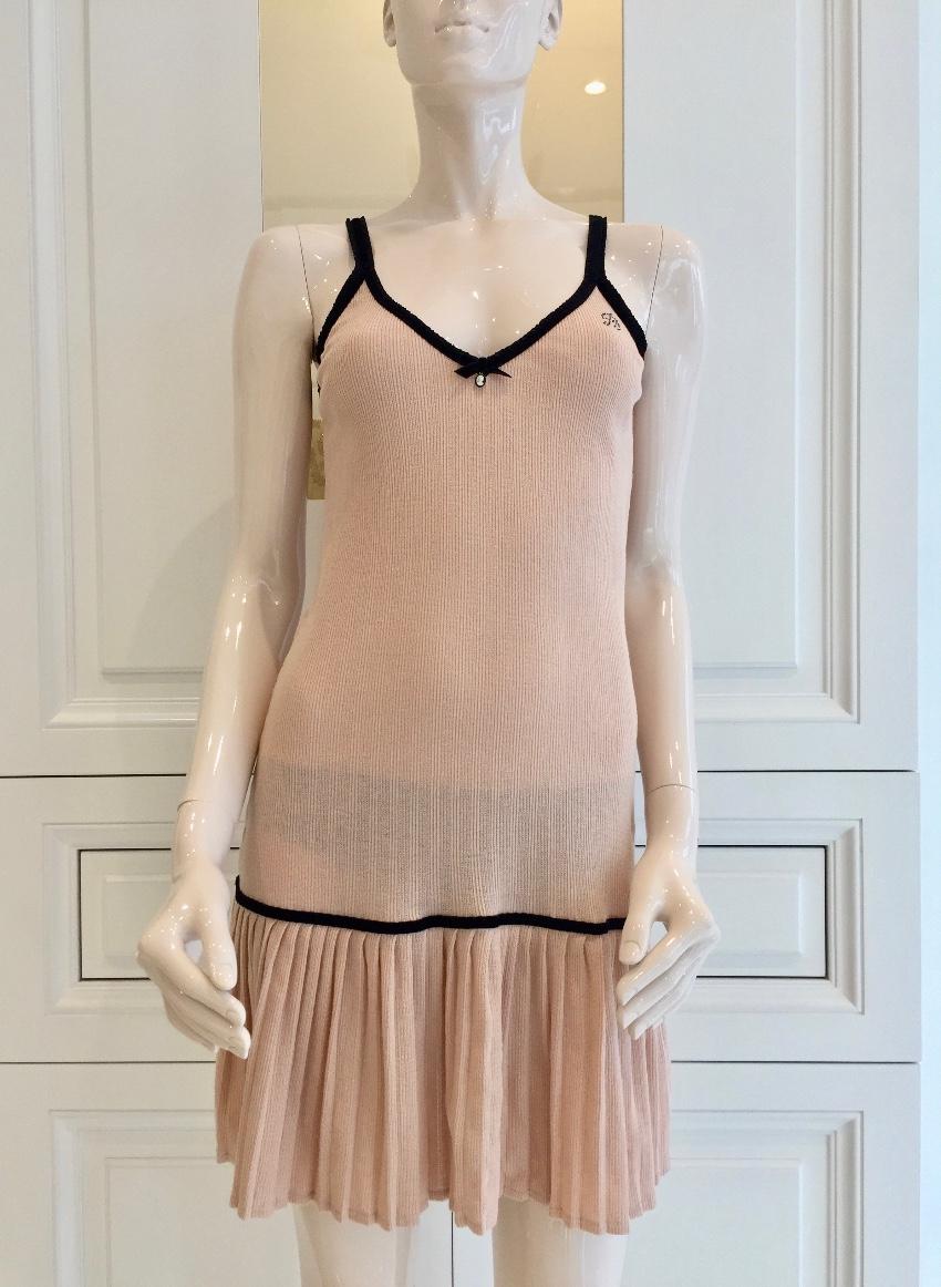Blumarine Pleated Soft Peach Dress