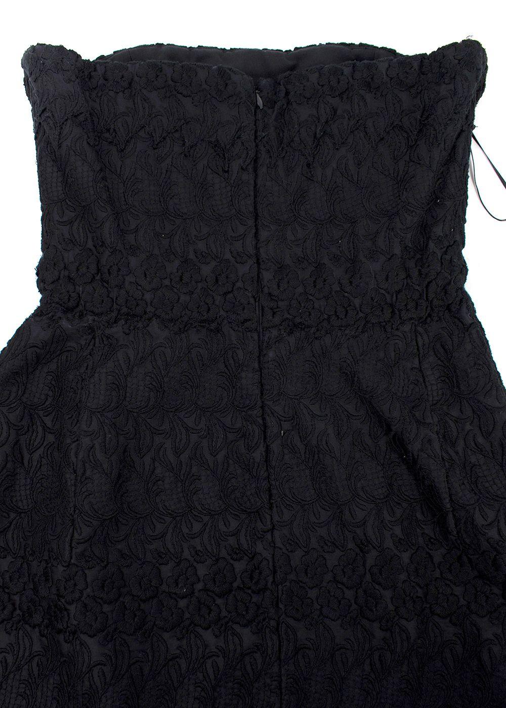 Giambattista Valli Black Cloque Strapless Mini Dress