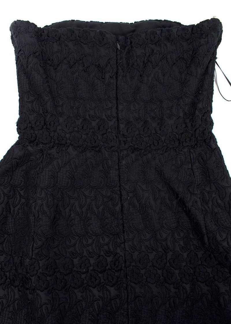 Giambattista Valli Black Cloque Strapless Mini Dress
