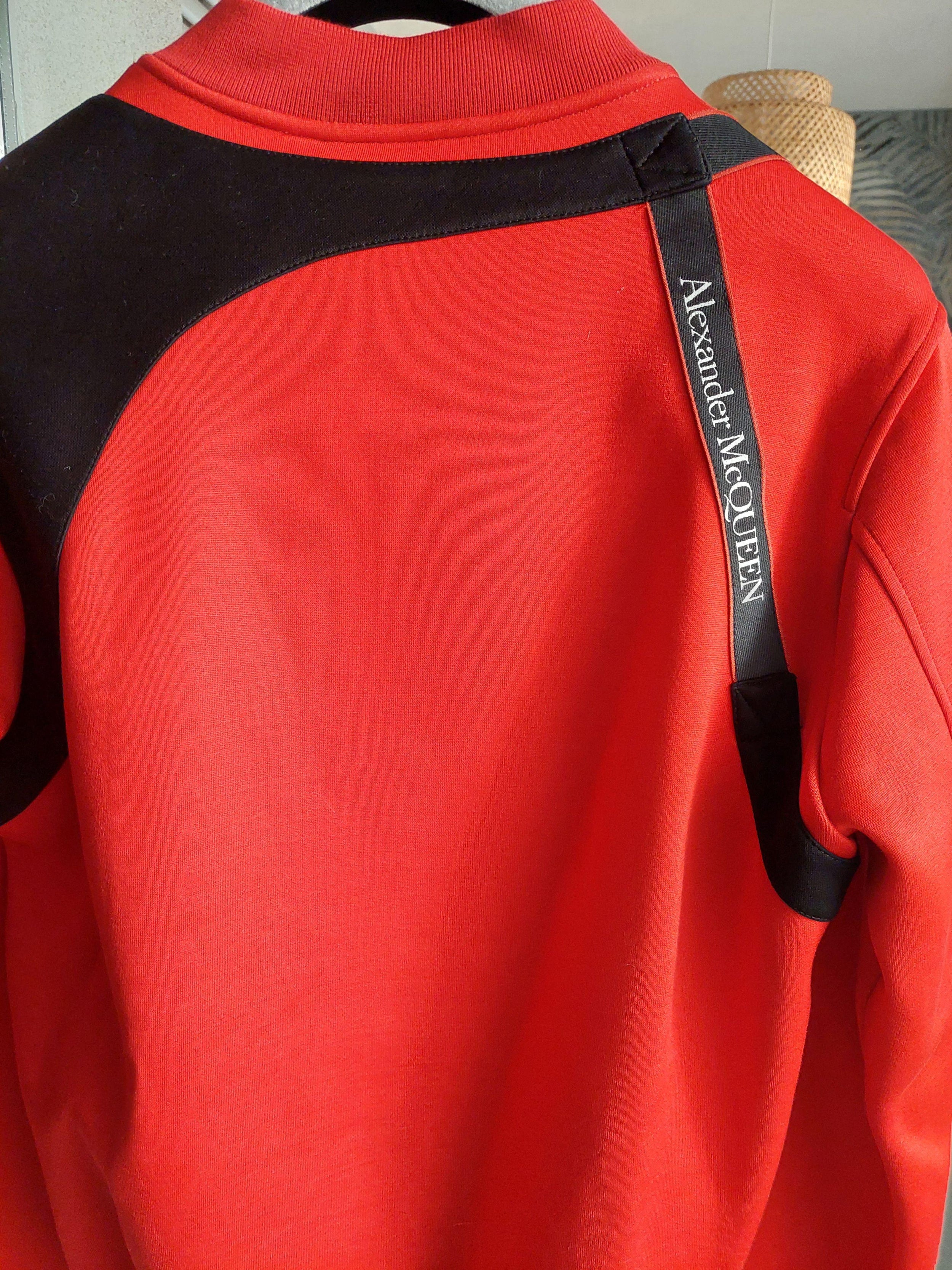 Alexander McQueen Red Harness Strap Bomber Jacket