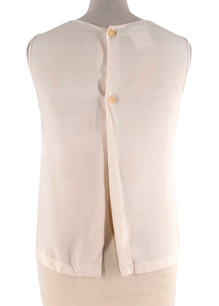 Chanel Cream Silk Sleeveless Shell Top