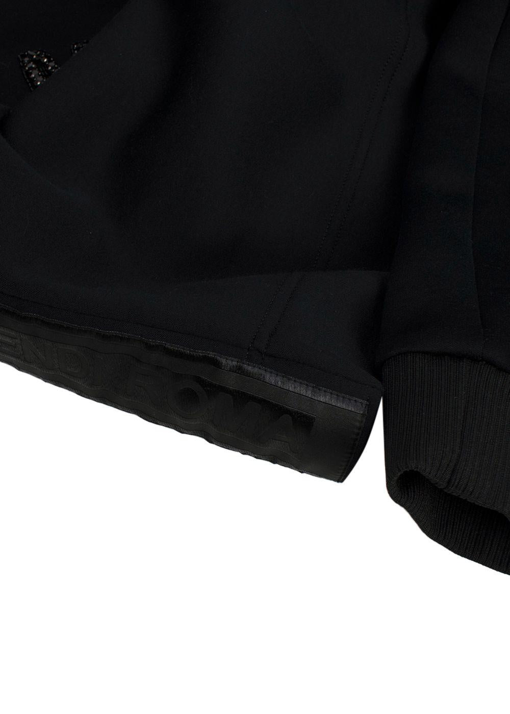 Fendi black crystal embellished cut-out top