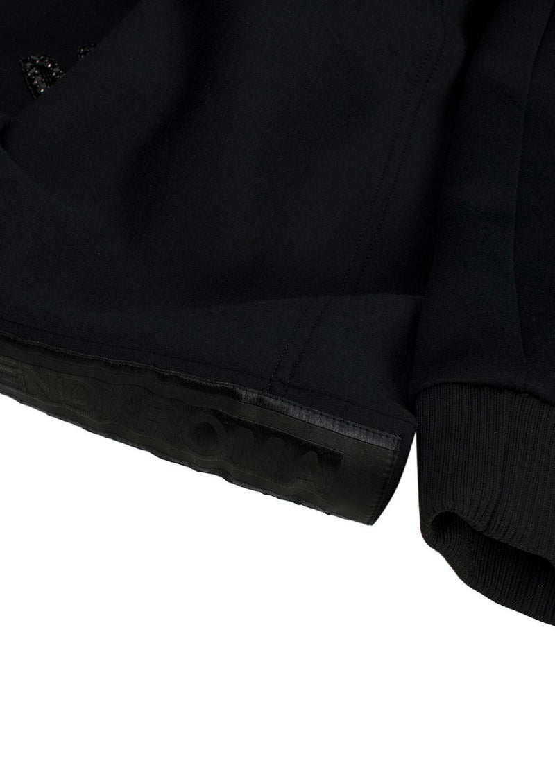 Fendi black crystal embellished cut-out top