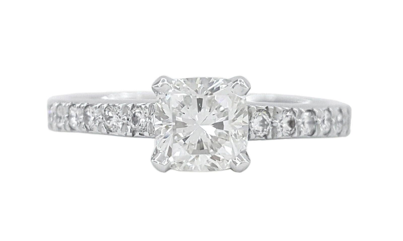 Verde 1ct IGI Certified Lab-grown Cushion Cut Diamond Ring