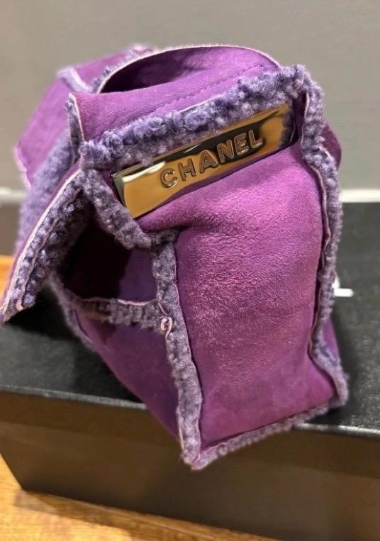 Chanel Purple Sheepskin Shoulder Bag