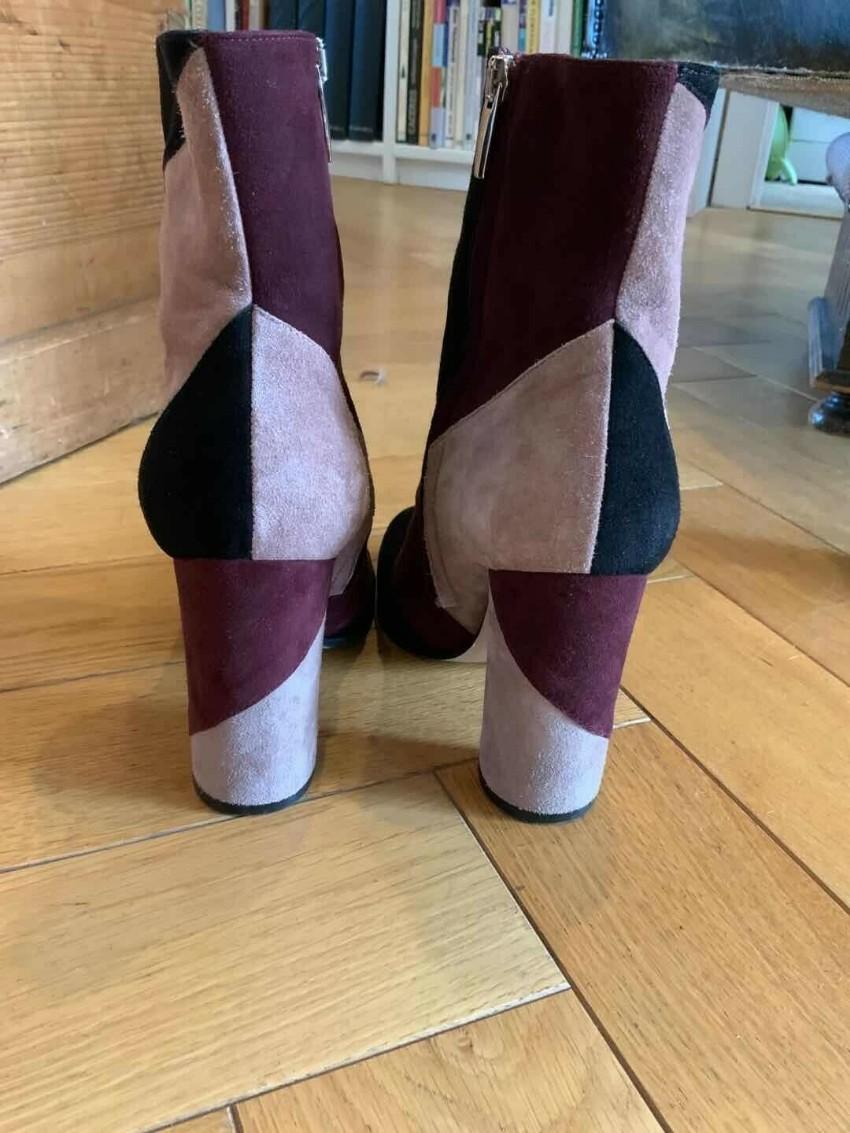 Gianvito Rossi Suede Patchwork Ankle Boots