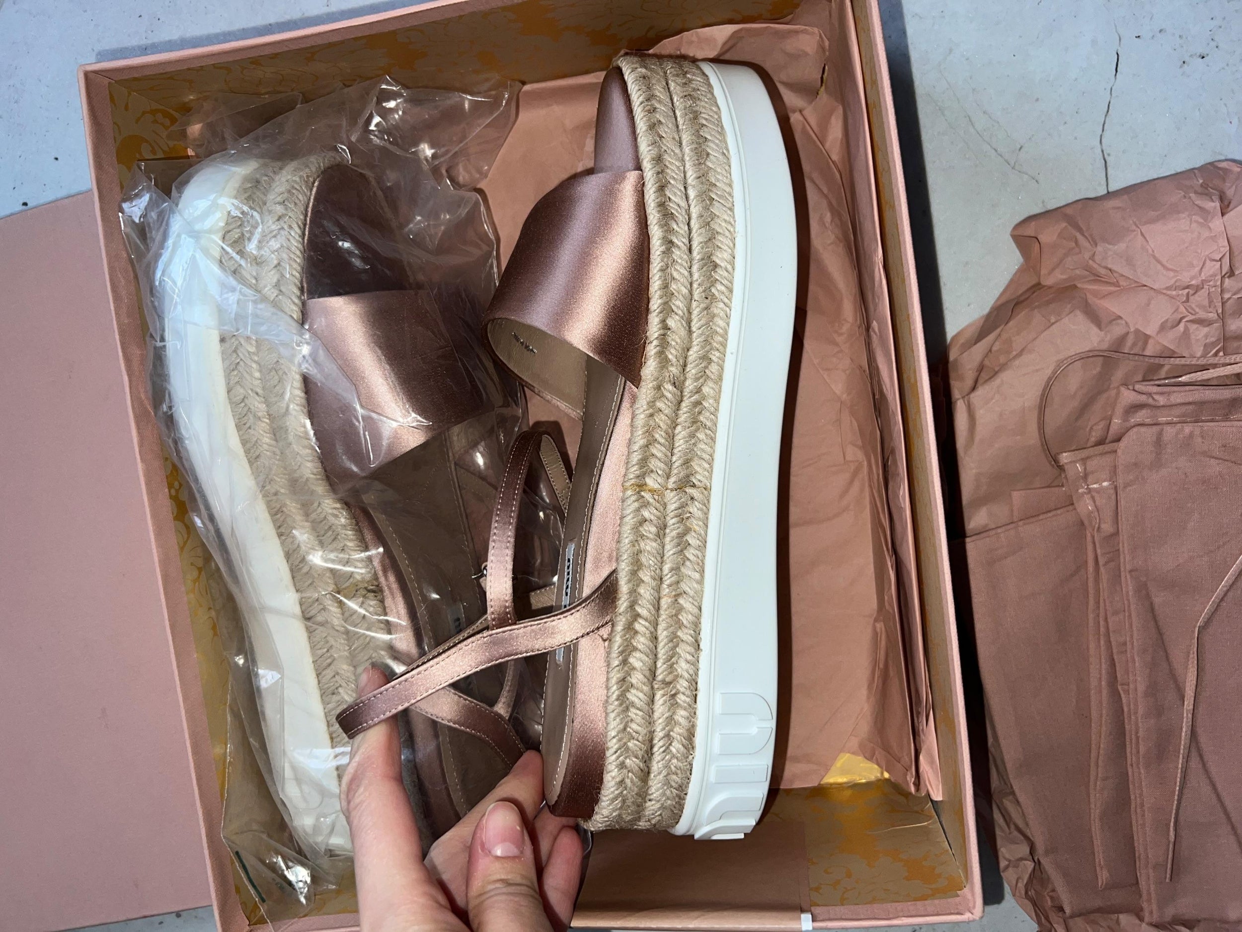 Miu Miu Platform Espadrille Sandals