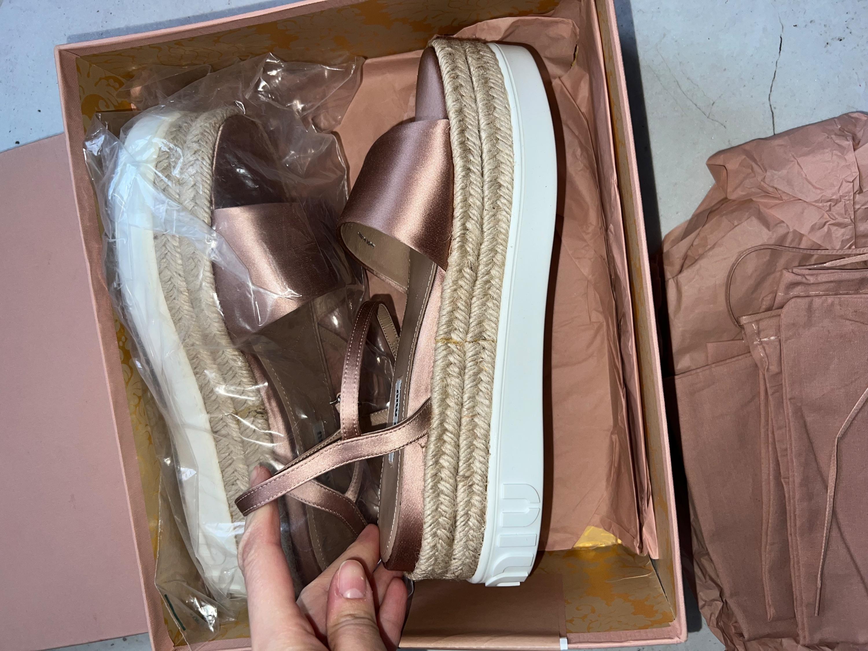 Miu Miu Platform Espadrille Sandals