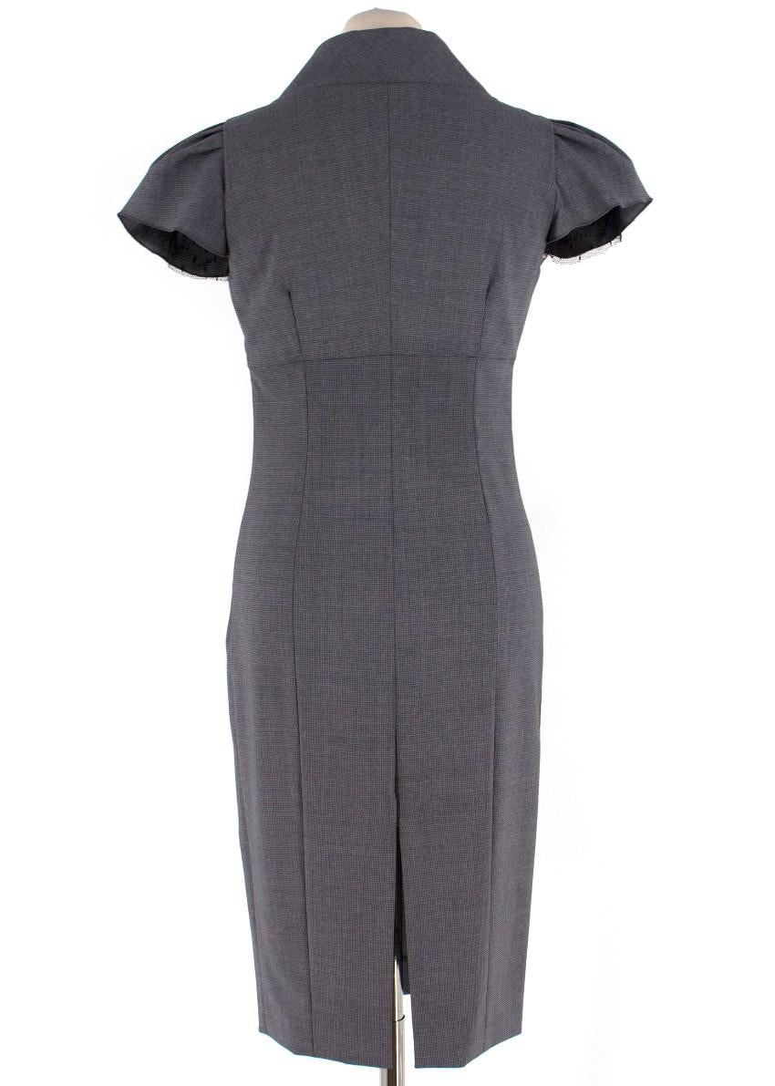Red Valentino wool-blend houndstooth dress