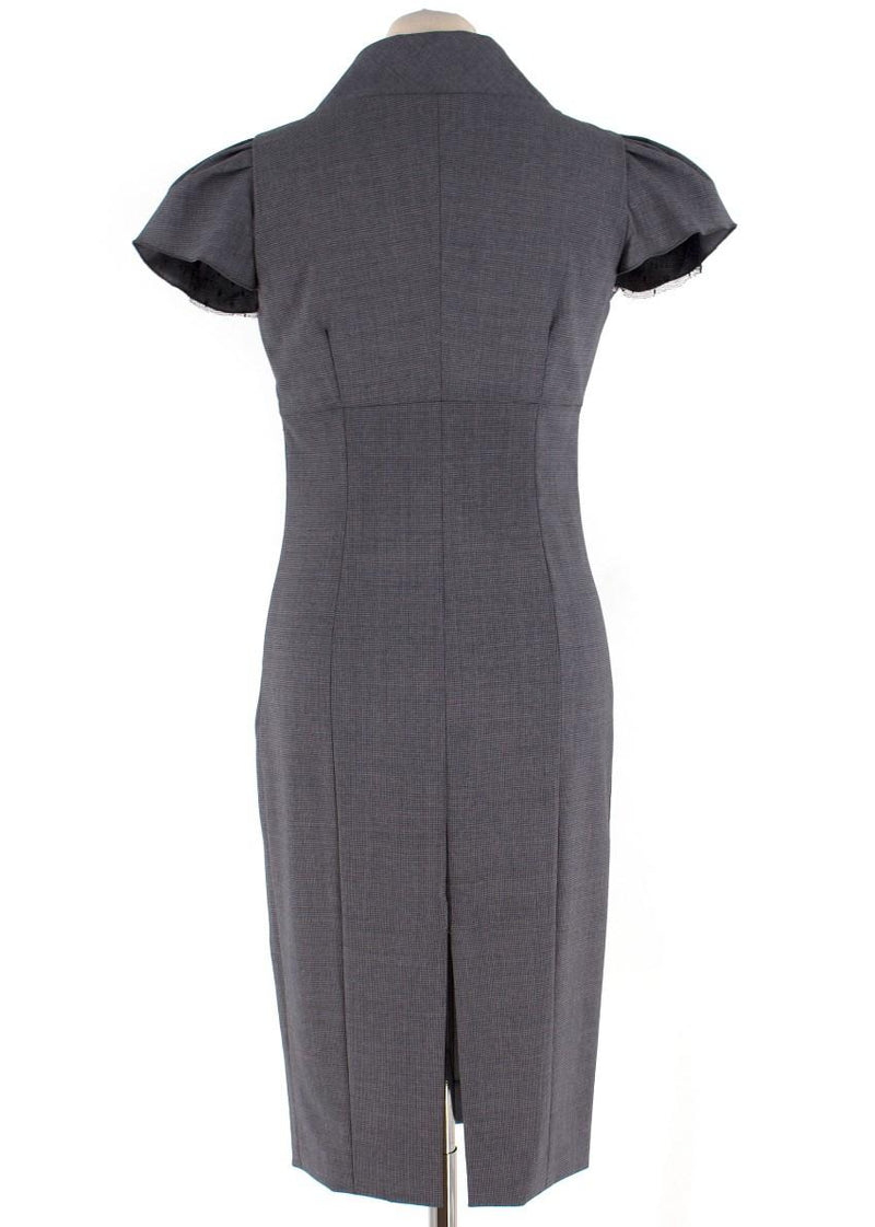 Red Valentino wool-blend houndstooth dress