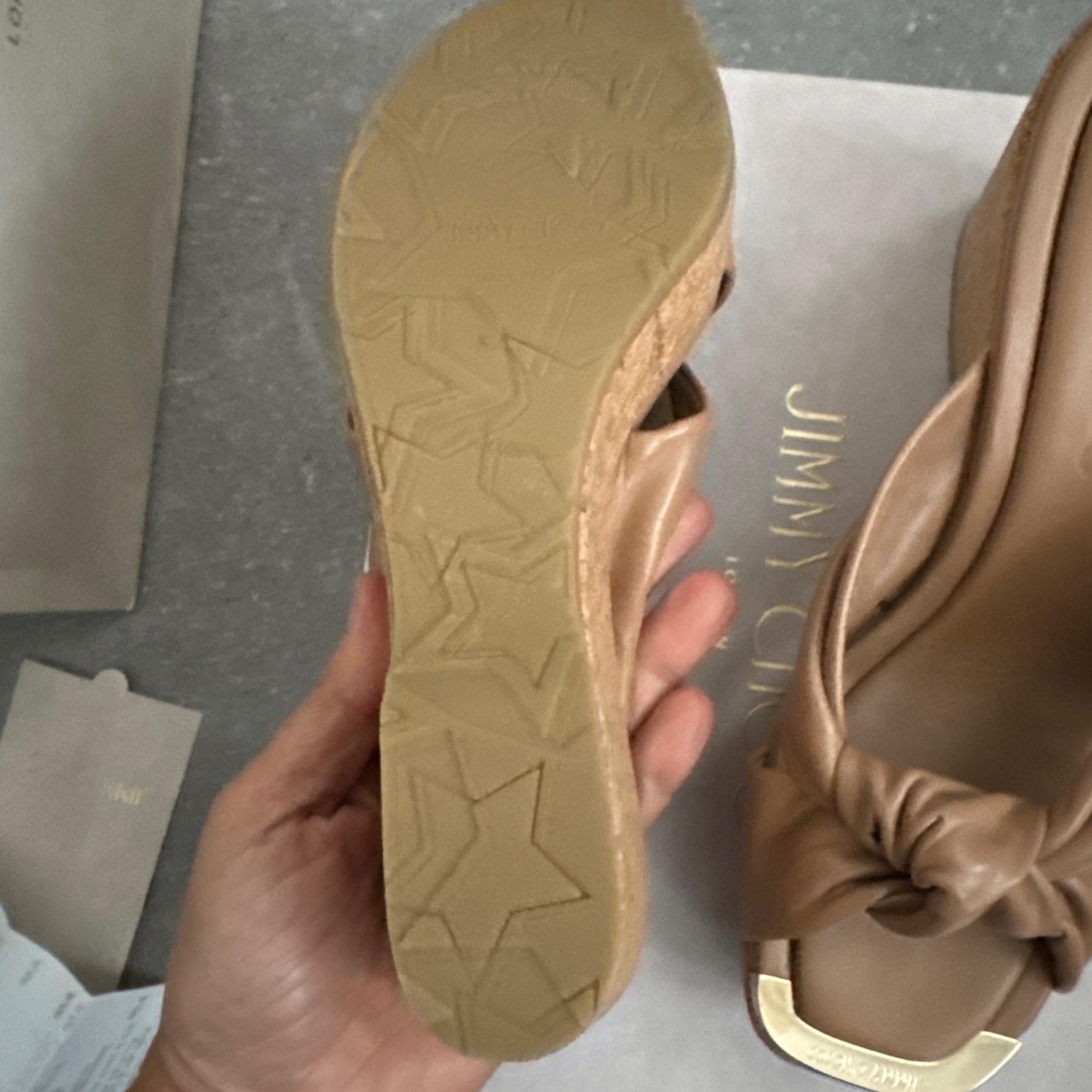 Jimmy Choo Tan 110 Cork Wedges