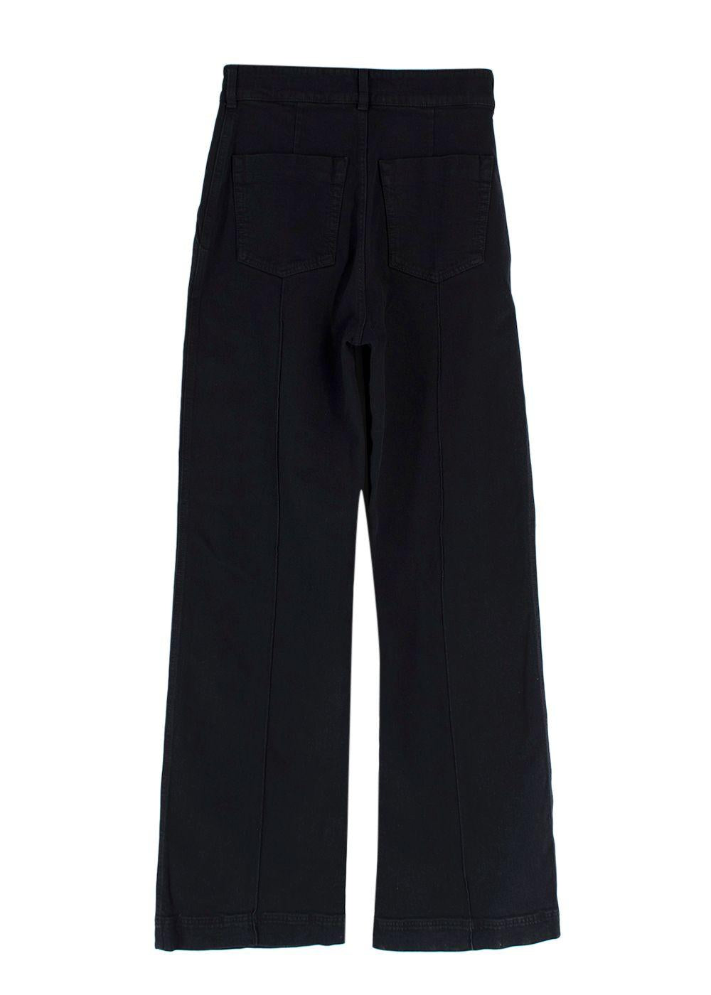 Another Tomorrow Black High Waisted Denim Trousers
