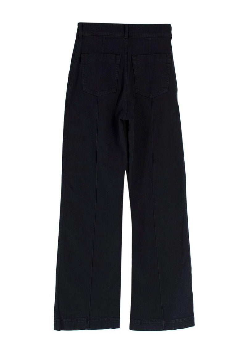 Another Tomorrow Black High Waisted Denim Trousers