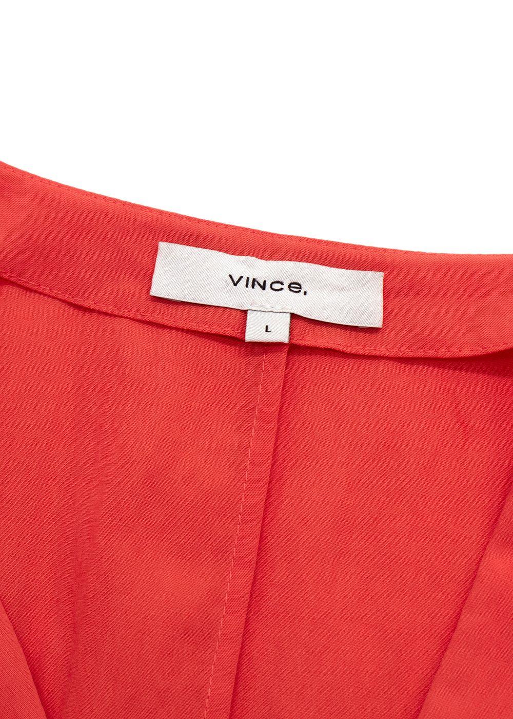 Vince Orange Belted Midi Dress