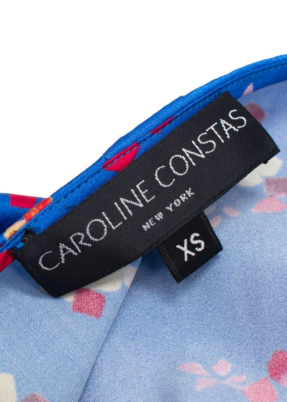 Caroline Constas Colette Dress in Blue Floral