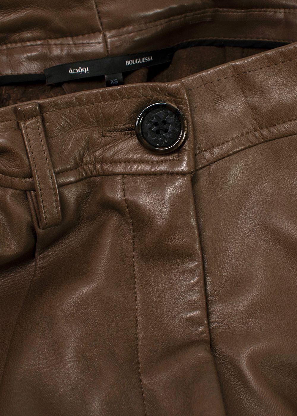 Bouguessa Brown Leather Pants