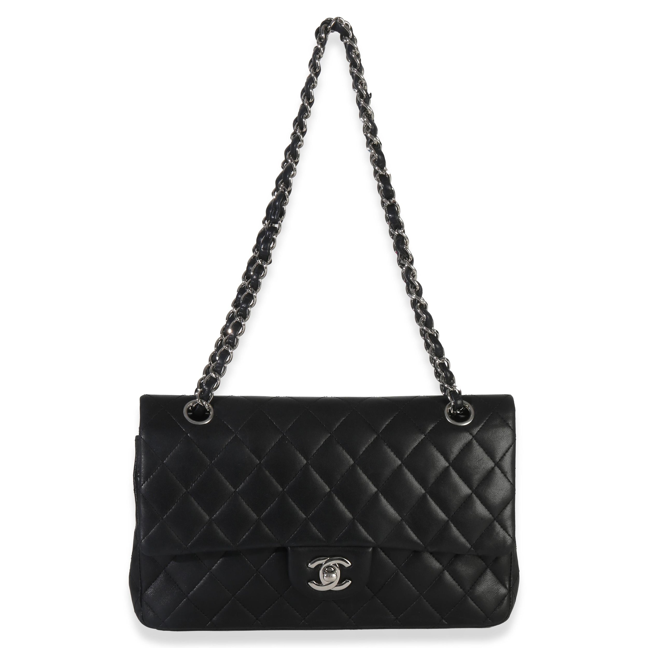Chanel Black Quilted Lambskin Medium Classic Double Flap Bag