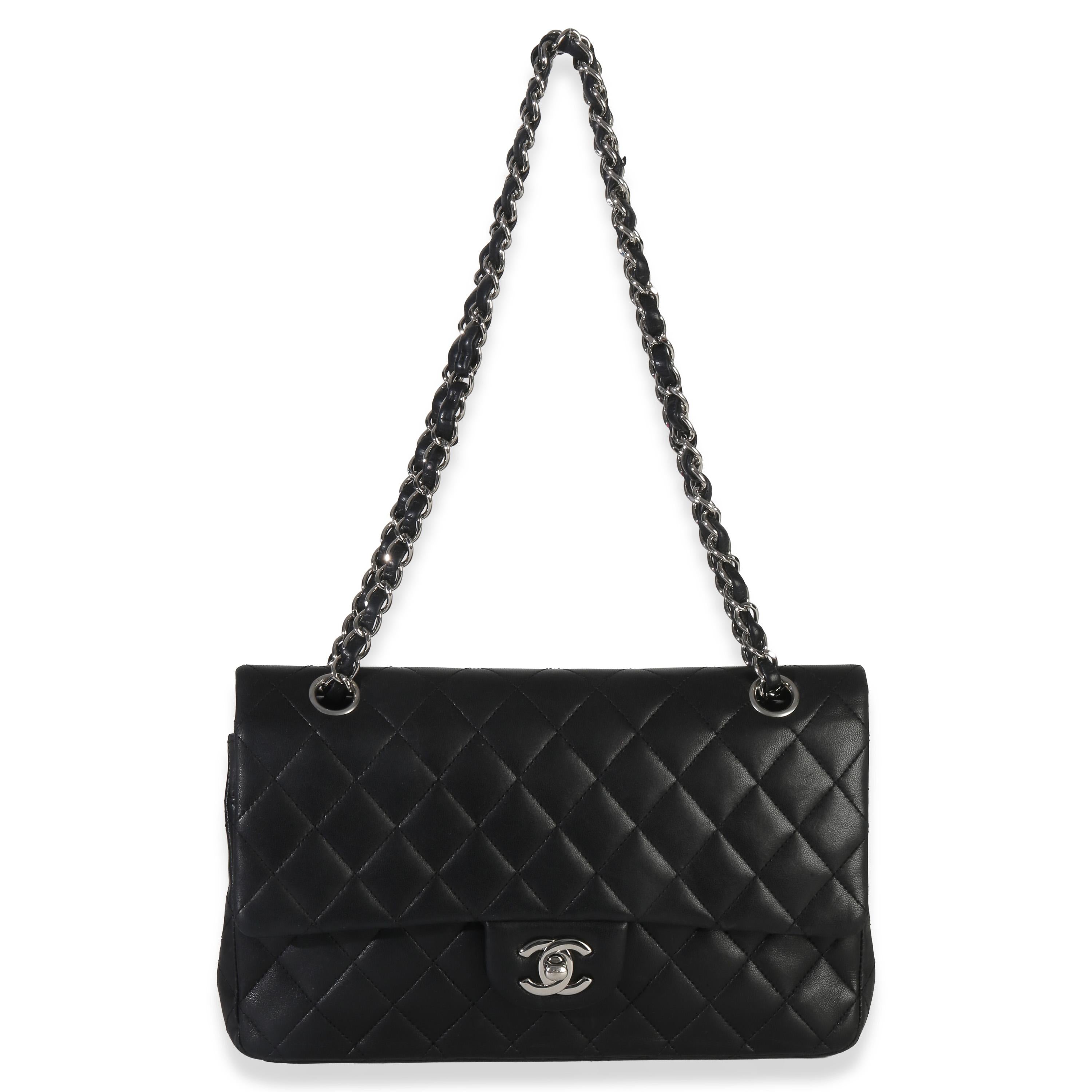 Chanel Black Quilted Lambskin Medium Classic Double Flap Bag