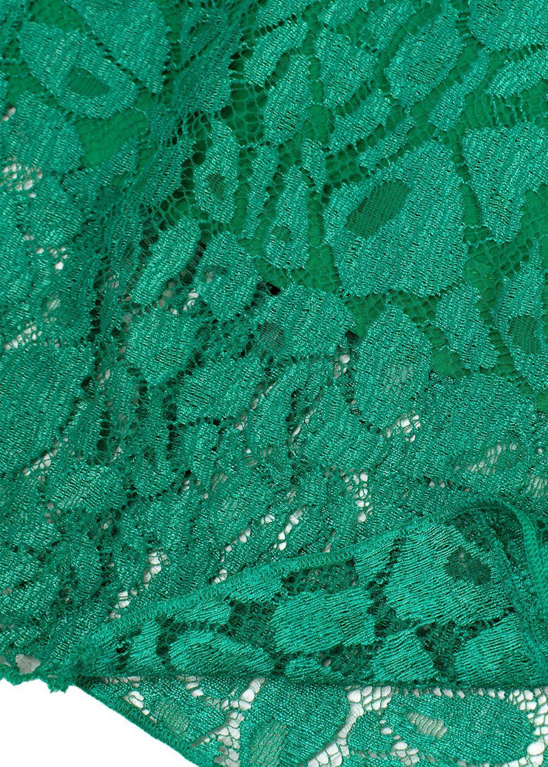 Nina Ricci Green Dentelle Lace Long Sleeve Dress