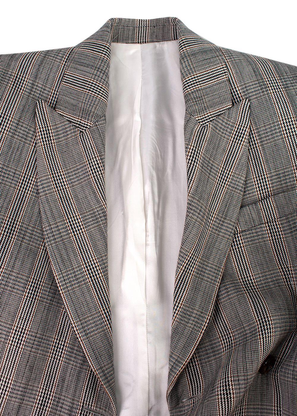 Houndstooth Checked Double Breasted Blazer