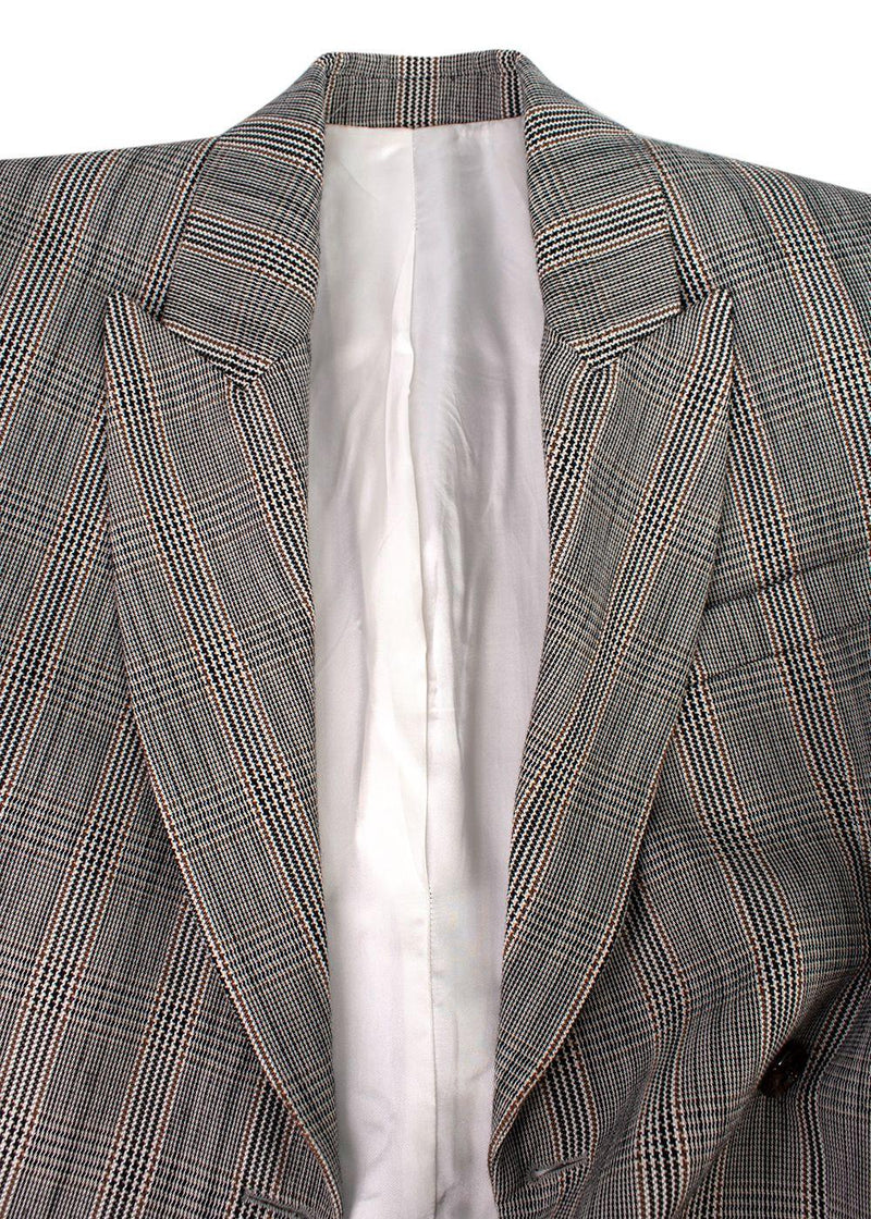 Houndstooth Checked Double Breasted Blazer