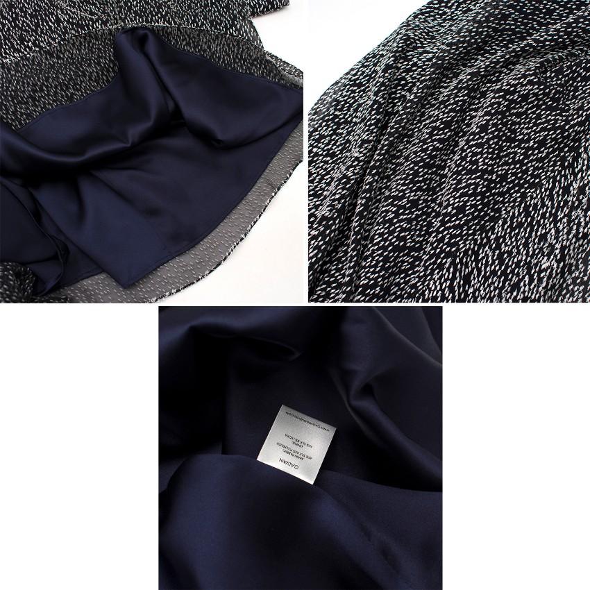 Galvan Black & White Textured Low Back Gown