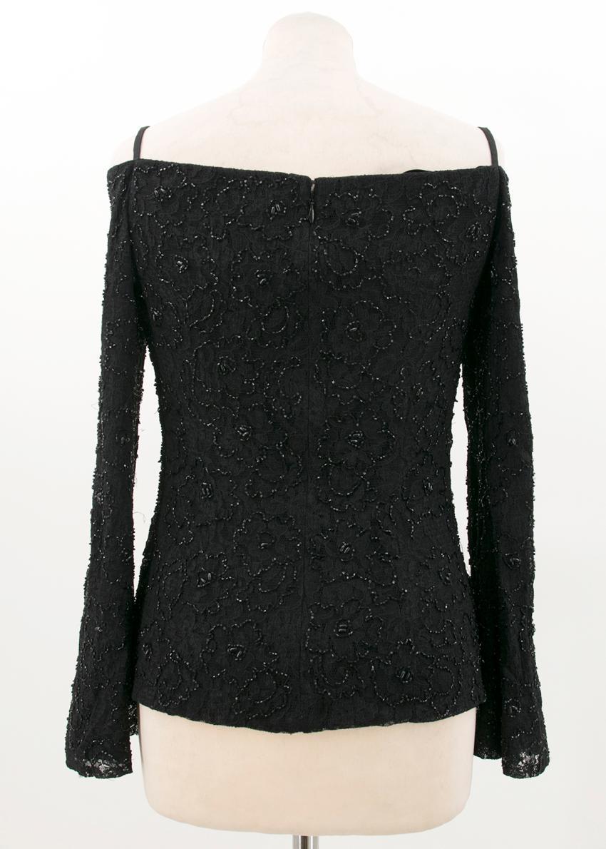 Basix Black Label Beaded Lace Top