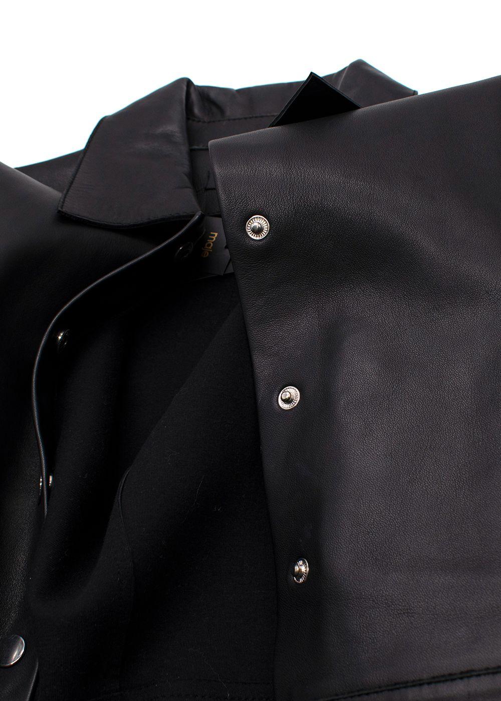 Maje Black Leather Sleeveless Belted Mini Dress