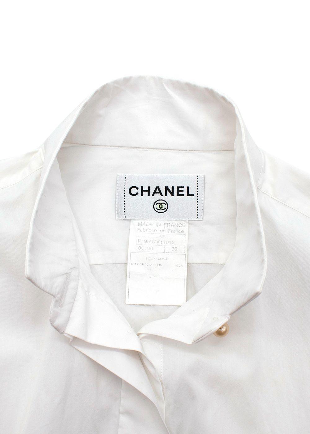 Vintage High Neck Button Up Cotton Shirt