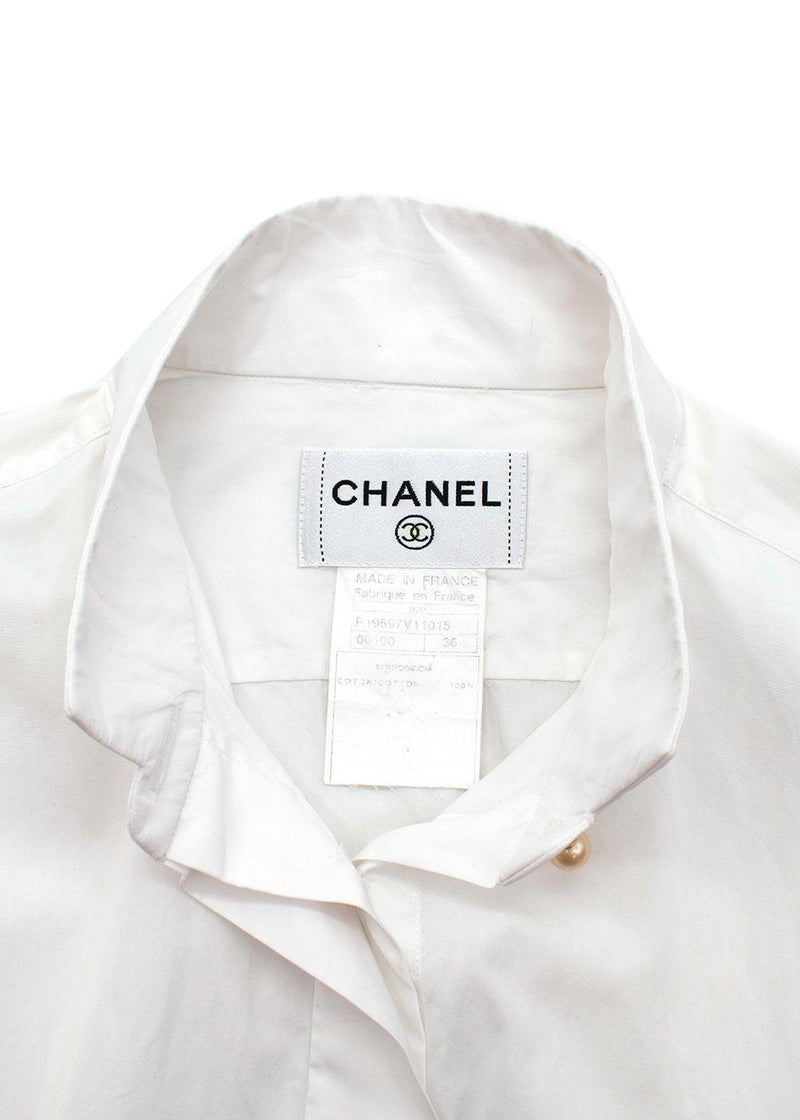 Vintage High Neck Button Up Cotton Shirt