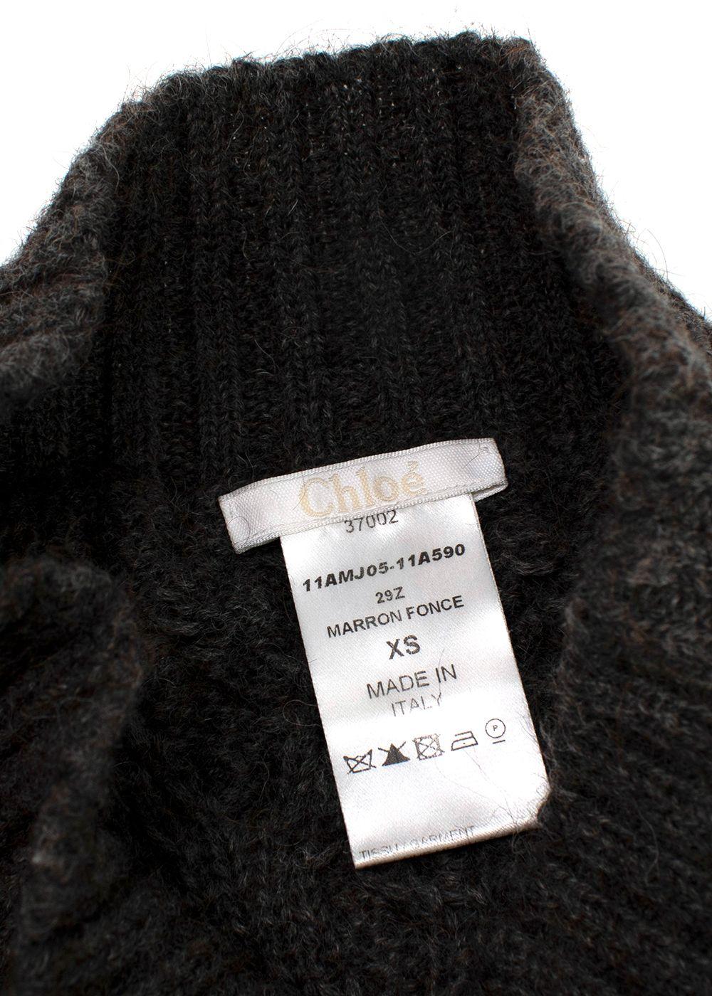 Chloe Grey Cable Knit Merino Wool Pencil Skirt